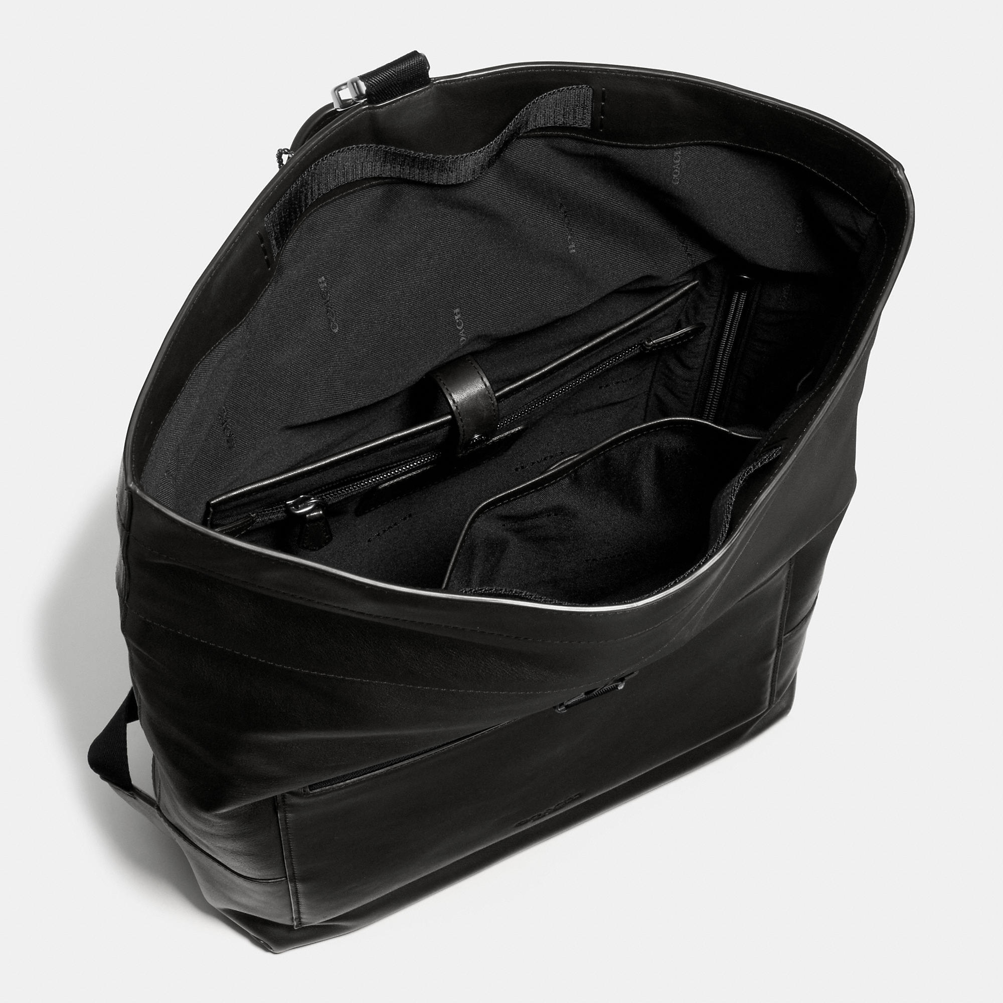 Lyst Coach Manhattan Foldover Backpack In Sport Calf Leather in Black